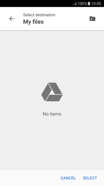 To create a new folder, press the new folder icon and follow the instructions on the screen to create a new folder.
