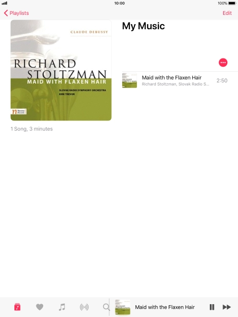 Press the song title.