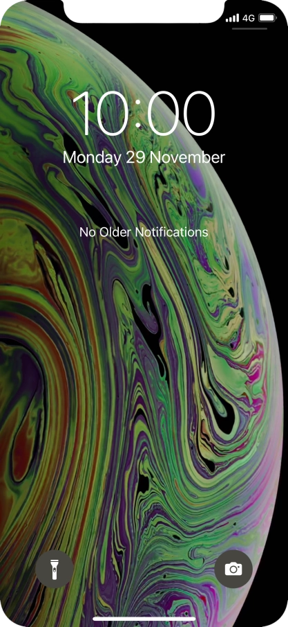 Slide your finger upwards starting from the bottom of the screen.