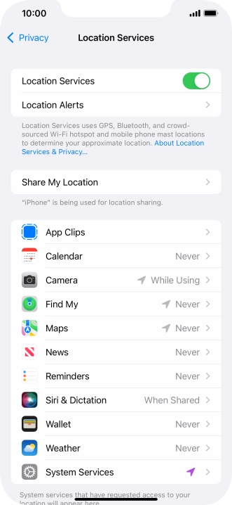 Press the required app.