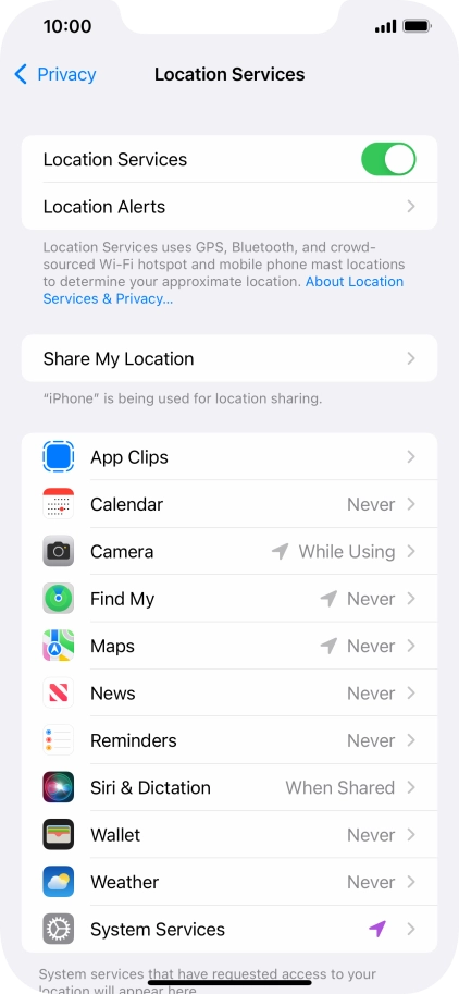 Press the required app.