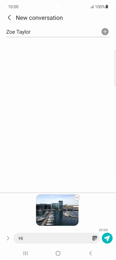 Press the send icon when you've finished your picture message.