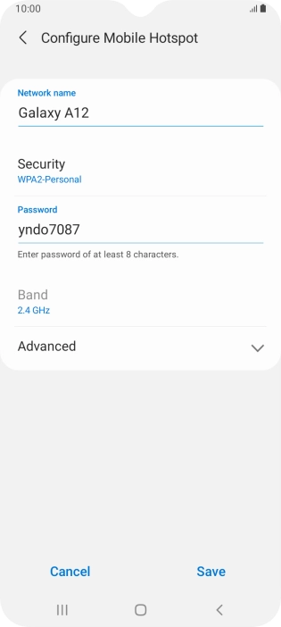 Press the field below 