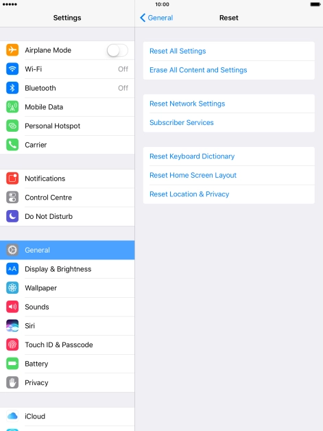 Press Reset All Settings.