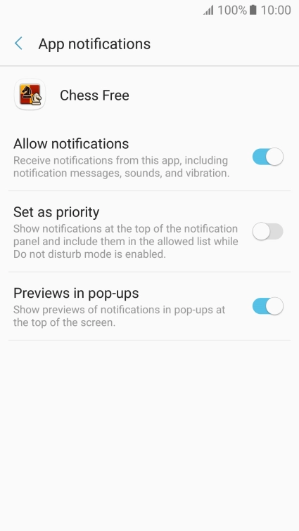 Press the indicator next to 