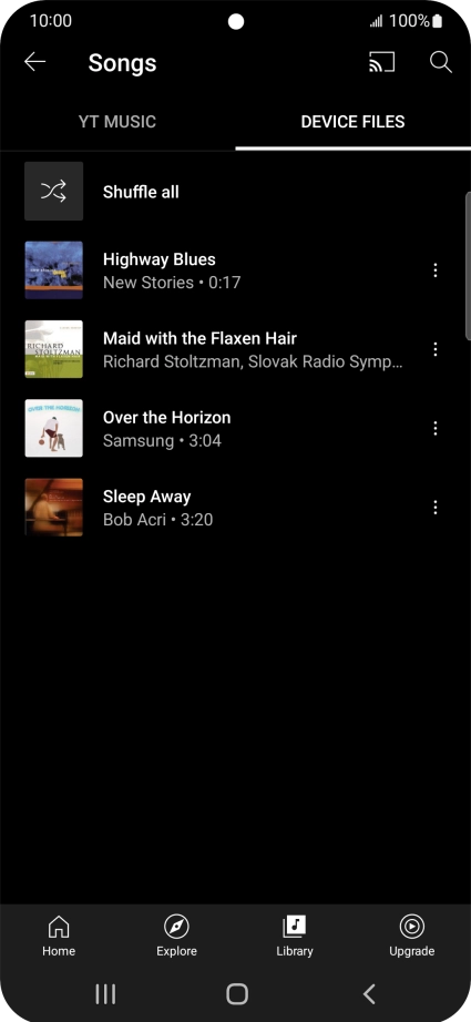 Press the required audio file.