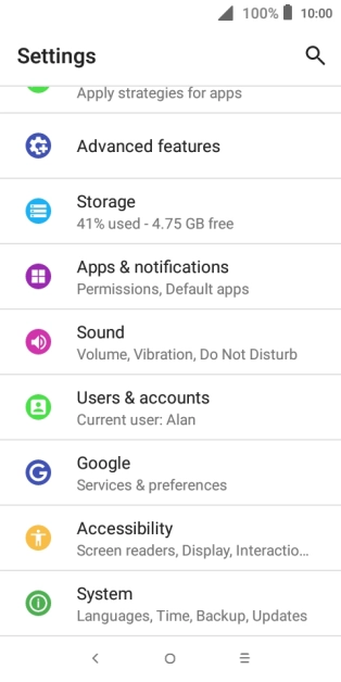 Press Users & accounts.