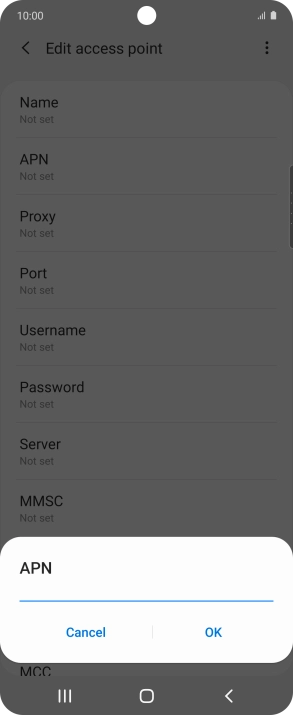 Key in live.vodafone.com and press OK.