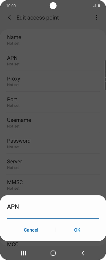 Key in live.vodafone.com and press OK.