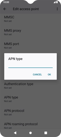 Key in default and press OK.