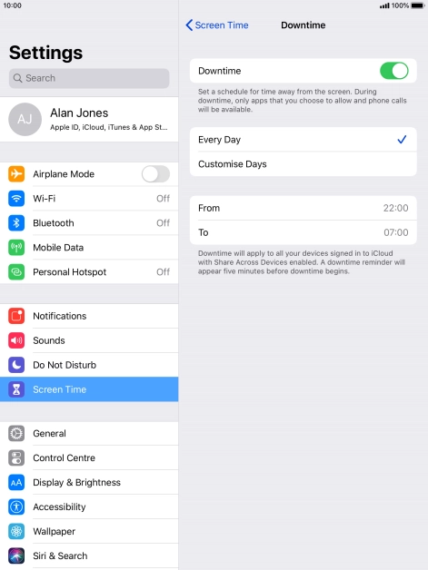 Press the indicator next to 