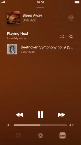 Press the shuffle icon to turn the function on or off.