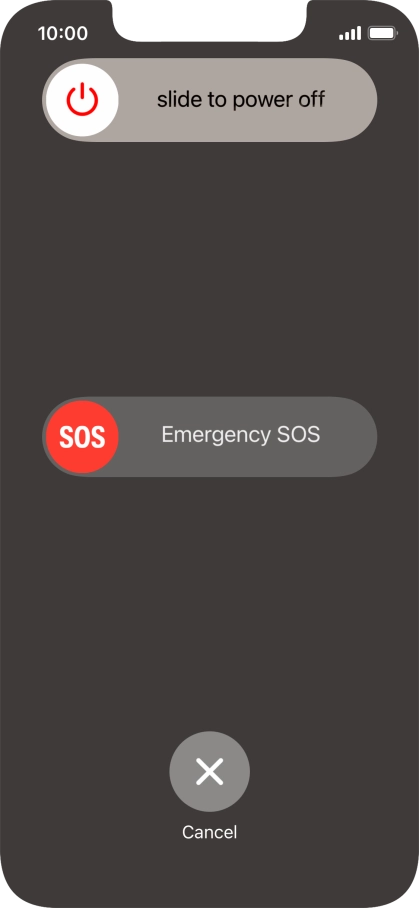 Press and drag the power off icon right.