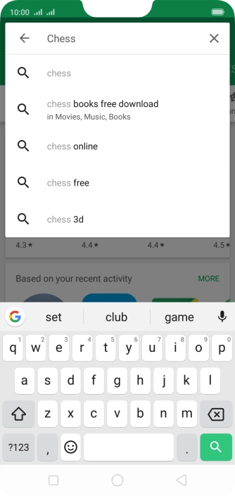 Key in the name or subject of the required app and press the search icon.