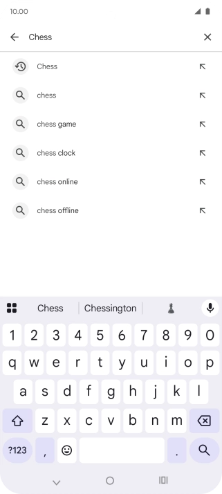 Key in the name or subject of the required app and press the search icon.