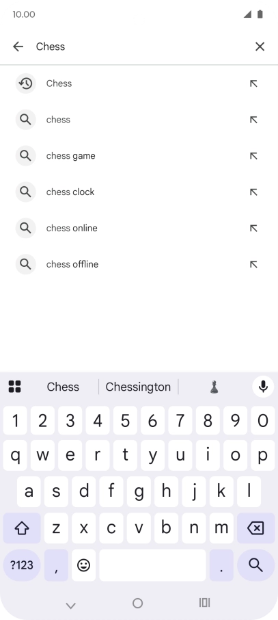 Key in the name or subject of the required app and press the search icon.