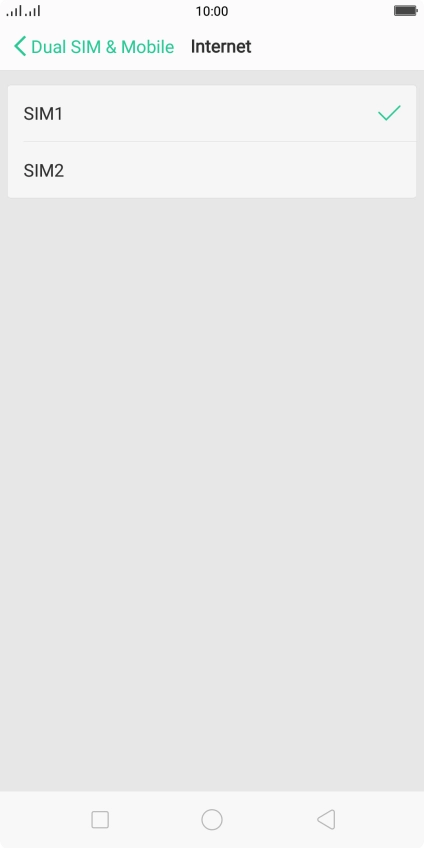 Press the required SIM.