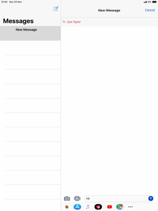 Press the send icon.
