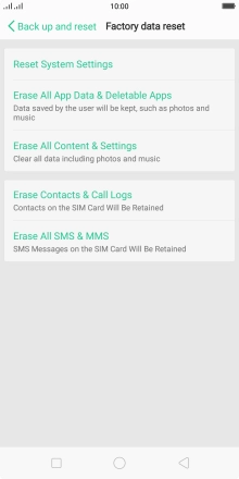 Press Erase All Content & Settings.