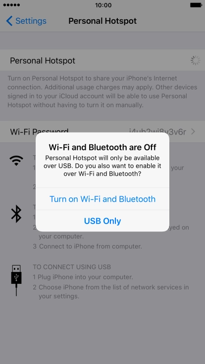Press Turn on Wi-Fi and Bluetooth.