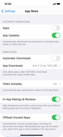 Press the indicators next to the required content types to turn the function on or off.