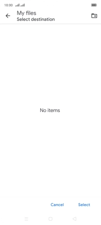 To create a new folder, press the new folder icon and follow the instructions on the screen to create a new folder.