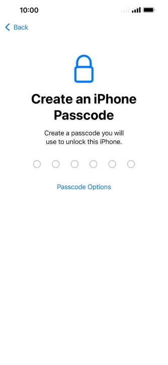 Press Passcode Options.