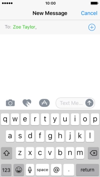 Press the text input field and write the text for your picture message.