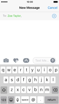 Press the text input field and write the text for your picture message.