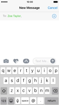 Press the text input field and write the text for your picture message.