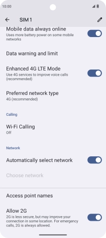 Press Access point names.