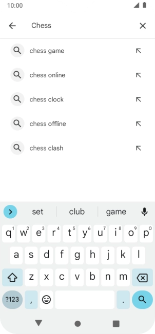 Key in the name or subject of the required app and press the search icon.