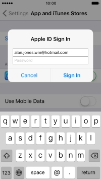 Press Password and key in the password for your Apple ID.