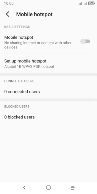 Press Set up mobile hotspot.