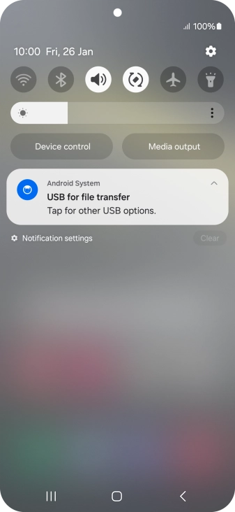 Press Tap for other USB options..
