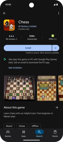 Press Install and follow the instructions on the screen to install the app.