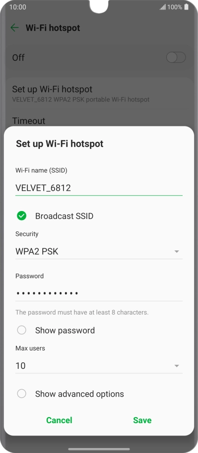 Press the field below 