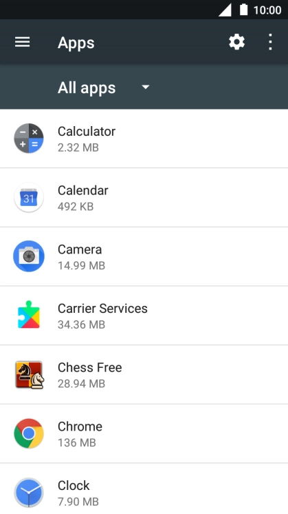 Press the required app.