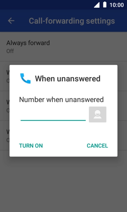 Key in +61414121121 and press TURN ON.