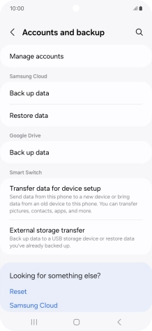 Press Manage accounts.
