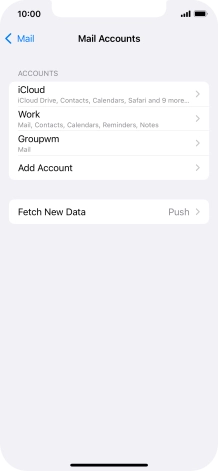 Press the name of the email account you've just set up.