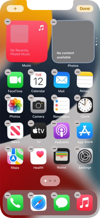 Press the home screen icon.
