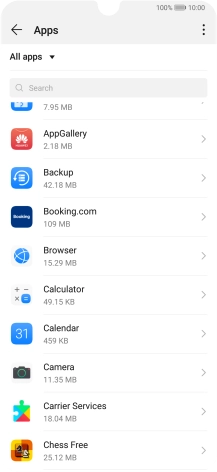 Press the required app.