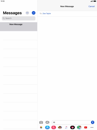 Press the send icon.
