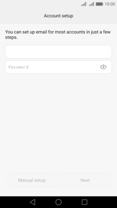 Press the text input field and key in the password for your email account.