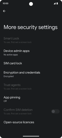 Press SIM card lock. Press SIM card lock.