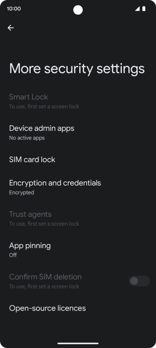 Press SIM card lock. Press SIM card lock.