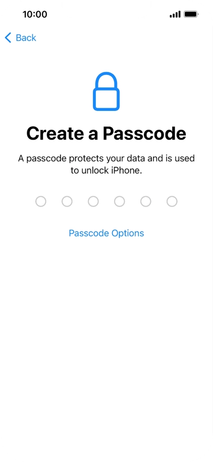 Press Passcode Options.