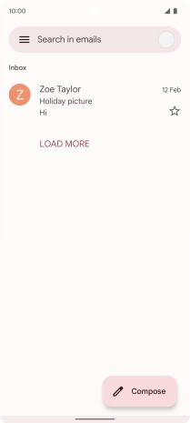 Press the email account icon.