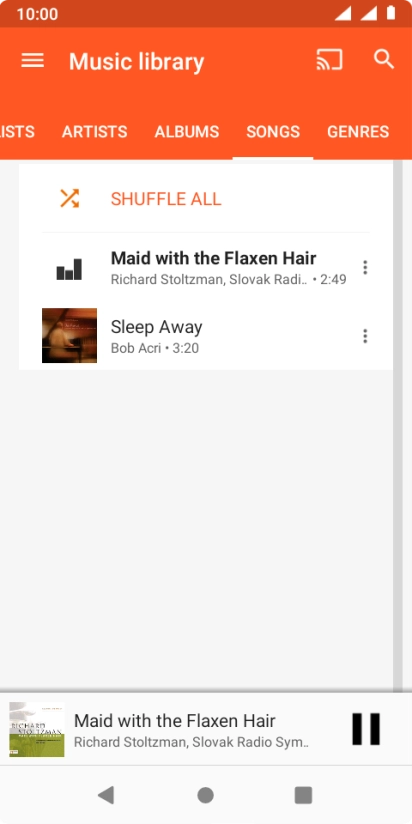 Press the song title at the bottom of the screen.